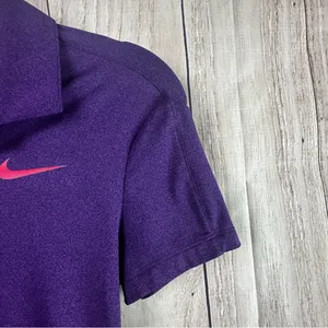 Women's Nike Golf Purple Button Down Polo Shirt thumbnail 6