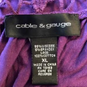 Cable & Gauge Purple Ruched Tunic with Tie Front thumbnail 2