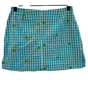 Lilly Pulitzer Y2K White‎ Label Retro Skort Gingham Ice Cream Embroidered Mini 2 thumbnail 2