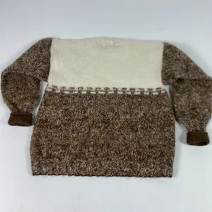 Makipi Sweater Womens XL Handmade Alpaca Crew‎ Neck Floral Chunky Knit Peruvian thumbnail 10
