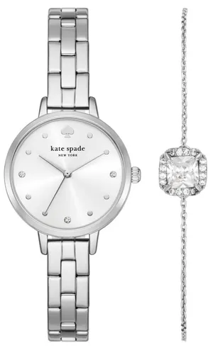Kate Spade NY Metro Three-Hand Quartz Bracelet Watch & Crystal Bracelet Set NWT thumbnail 1