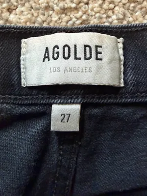 AGOLDE Riley High Rise Straight Crop Charcoal Black Wash Jeans | Size 27 thumbnail 7
