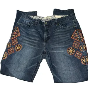 Vintage America Boho Southwestern Embroidered Jeans Women's 12 Hippie Aztec thumbnail 2