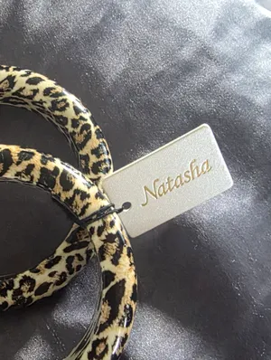 Natasha Cheetah Leopard Animal Print Chunky Lucite Stacked Bangle Bracelets thumbnail 4