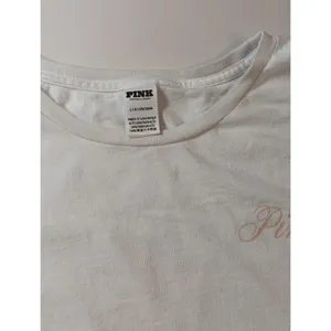 VS PINK Cropped Logo White‎ Graphic Tee Roadtrip Bound Large Athletic Gym thumbnail 4
