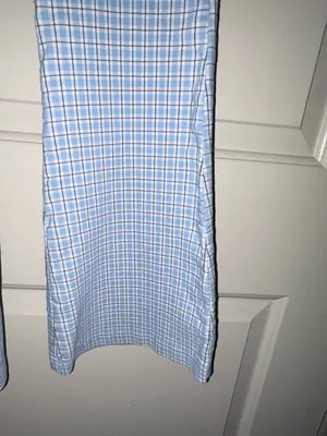 Hollister high rise Light Blue Plaid flared Pants thumbnail 5