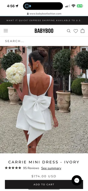 Carrie Mini Dress - Ivory thumbnail 2
