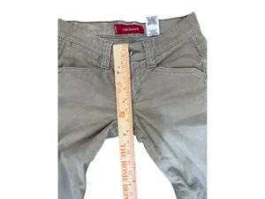 Vintage Y2K Low Slouch Corduroy's Low Rise Bootcut Flare Levi's Tan Beige Sz 0 thumbnail 8