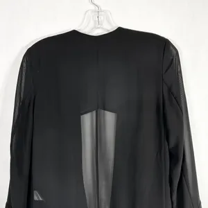 French Connection‎ Size 2 Blazer Jacket Shrug Semi Sheer Black Open Chiffon 1286 thumbnail 3