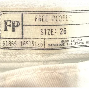 Free People Skinny Jeans High Rise‎ Stretch Denim White Slim Fit Womens 26 thumbnail 3