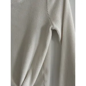 Madewell Ribbed Knit Long Sleeve Knot Front Cropped Top Ivory‎ Size S thumbnail 4