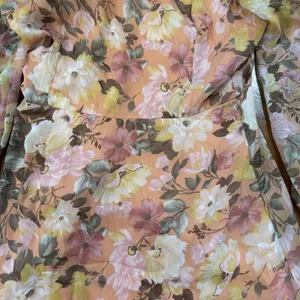 Lush Pink Floral Puff Sleeve Dress Sz XS Soft Cottagecore‎ Romantic thumbnail 2