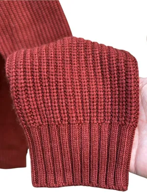 NWT Banana Republic Mixed Cable Knit Wool Blend Sweater Rust Size Small thumbnail 4