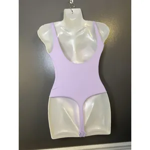 Skims Bodysuit Womens XXS Purple Square Neck High Leg Thong Stretch Shapewear thumbnail 5