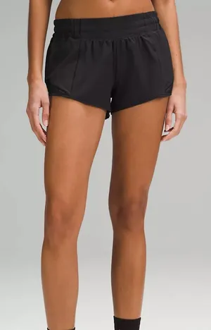 Lululemon Black Hotty Hot Low Rise Short Size 8 Tall thumbnail 1