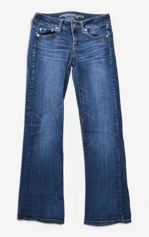 AMERICAN EAGLE Late 2000s Denim Low Rise Boyfriend Jeans thumbnail 1