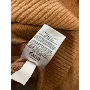 Express Tan Wool Blend Cable Knit Sweater Puff Sleeve L thumbnail 7