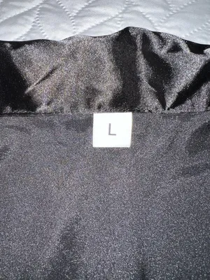 Women's Satin look/ feel Pajama Set - Black with White Piping thumbnail 13