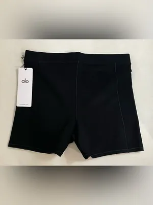 Alo Yoga NWT Alosoft Sincere Micro Shorts Black Size L thumbnail 7