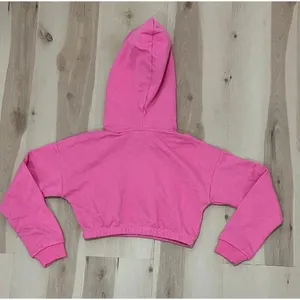 Naked Wardrobe NEW Women Small Pink Crop Long Sleeve Sweatshirt Hoodie thumbnail 3