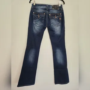 MISS ME Signature Boot Womens Low Rise Blue Denim Jeans thumbnail 3