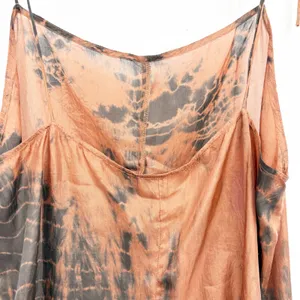 Fara Boutique Womens Mysore Tigers Eye Tie Dye Silk Boho Artsy Earthy Jumpsuit S thumbnail 7