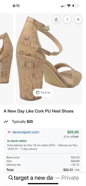 TARGET A New Day “cork-like” strappy ankle sandals - size 9.5 thumbnail 8