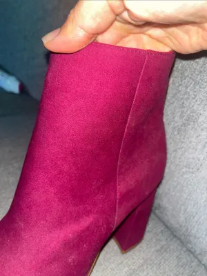 Shoe Dazzle fuchsia Suede Ankle Booties thumbnail 4
