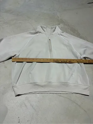 Aerie offline Half-Zip Pullover Sweatshirt in Light Beige/Cream xl thumbnail 5