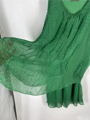 Marie‎ la Lune XL Green Silk Blend Layered High-Low Dress Made in Italy thumbnail 4