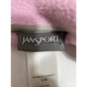 Jansport Pink Fleece Zippered Sweatshirt Jacket Women's Large Pockets thumbnail 3