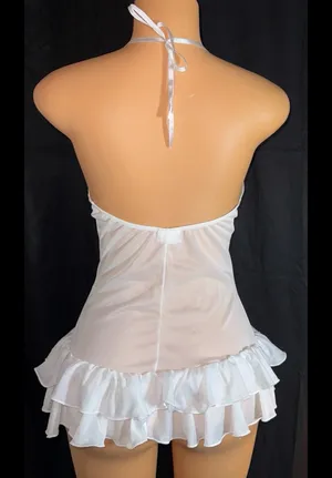 Dreamgirl White mesh mini dress thumbnail 2