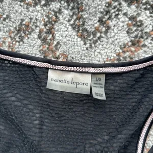 Nanette Lepore Highland Workout Tank Black Pink Large thumbnail 4
