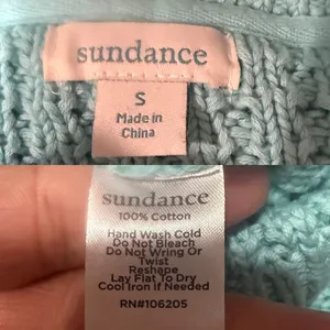 Sundance Womens Sweater Blue Green Chunky Knit Short Sleeve V Neck Size Small thumbnail 9
