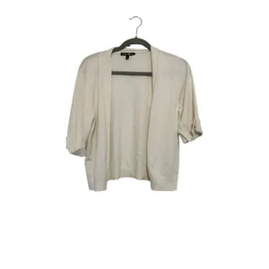 Cable‎ & Gauge White Open-Front Cardigan With Button-Detail Sleeves Size XL thumbnail 2