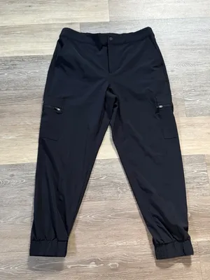 T by Talbots  Black Cargo Joggers with Zip Pockets Small Petite thumbnail 1