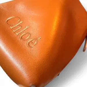 Chloé Sense Micro Tote Bag Caramel Brown Calfskin Leather Crossbody Bucket Purse thumbnail 4