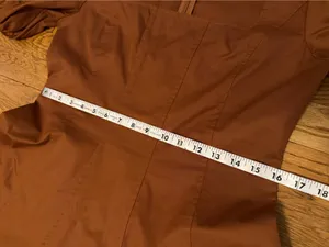 Flying Tomato Brown Square-Neck Midi Dress with Puff Sleeves size M thumbnail 14