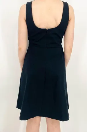 J. Crew Essential Black A-Line Mini Dress Sleeveless Formal Size S thumbnail 4