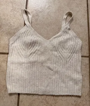 Auden Cream Ribbed Knit Bralette/Cami thumbnail 1