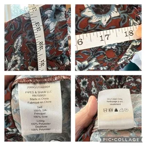 Veronica Beard Silk Floral Ruched Mini Dress Rust Blue‎ Size 0 thumbnail 7