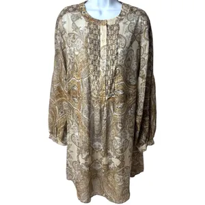 Lane Bryant Brown Paisley‎ Tinsel Sheer Tunic Bohemian Peasant Career 18/20 thumbnail 2