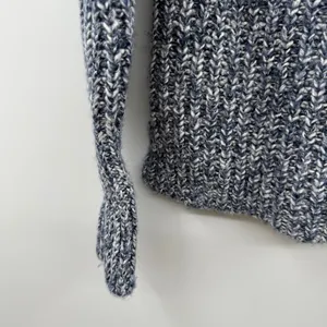 J.Crew Point Sur Turtleneck Sweater Women’s Size Small‎ Blue White Marled Chunky thumbnail 5
