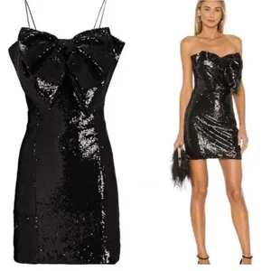 RONNY KOBO Sequin Embellished Lindsay Bow Front Mini Dress Black Women’s Size S thumbnail 14