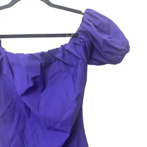 STAUD Giulia Off Shoulder Mini Cocktail Dress Purple NWT‎ Medium thumbnail 3