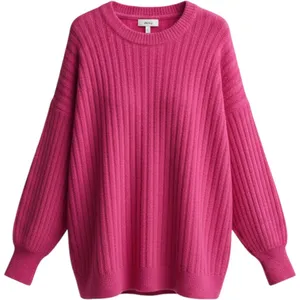 Aerie Womens Sweater S Pink Oversized Ribbed Knit Balloon Sleeve Slit Cuff thumbnail 1
