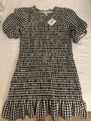 American Eagle Puff Sleeve Gingham Dress thumbnail 1