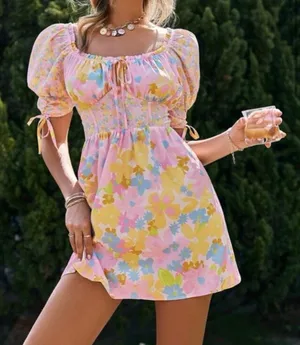 Boutique NWT dress with floral print thumbnail 1