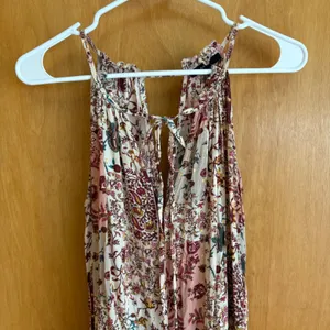 DREW XS Floral Maxi Dress‎ Sleeveless Halter Tie Back Bohemian Festival thumbnail 4