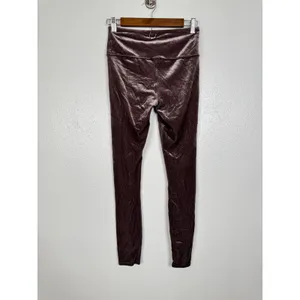 Alo Yoga High Waist Lush Velvet‎ Leggings Purple Brown Crushed Velvet Small thumbnail 2